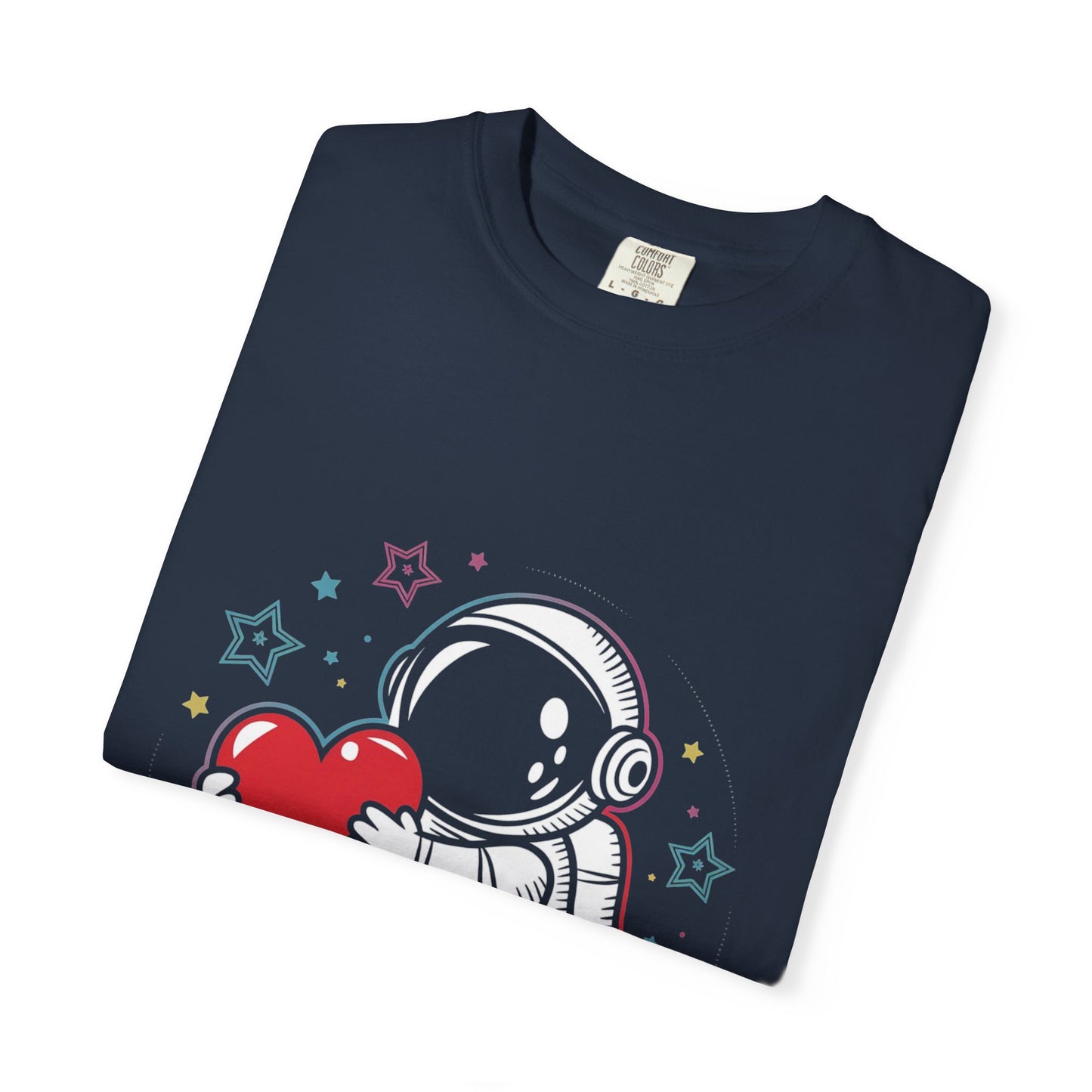 Space Love Astronaut Tee – Cute Heart and Stars Shirt