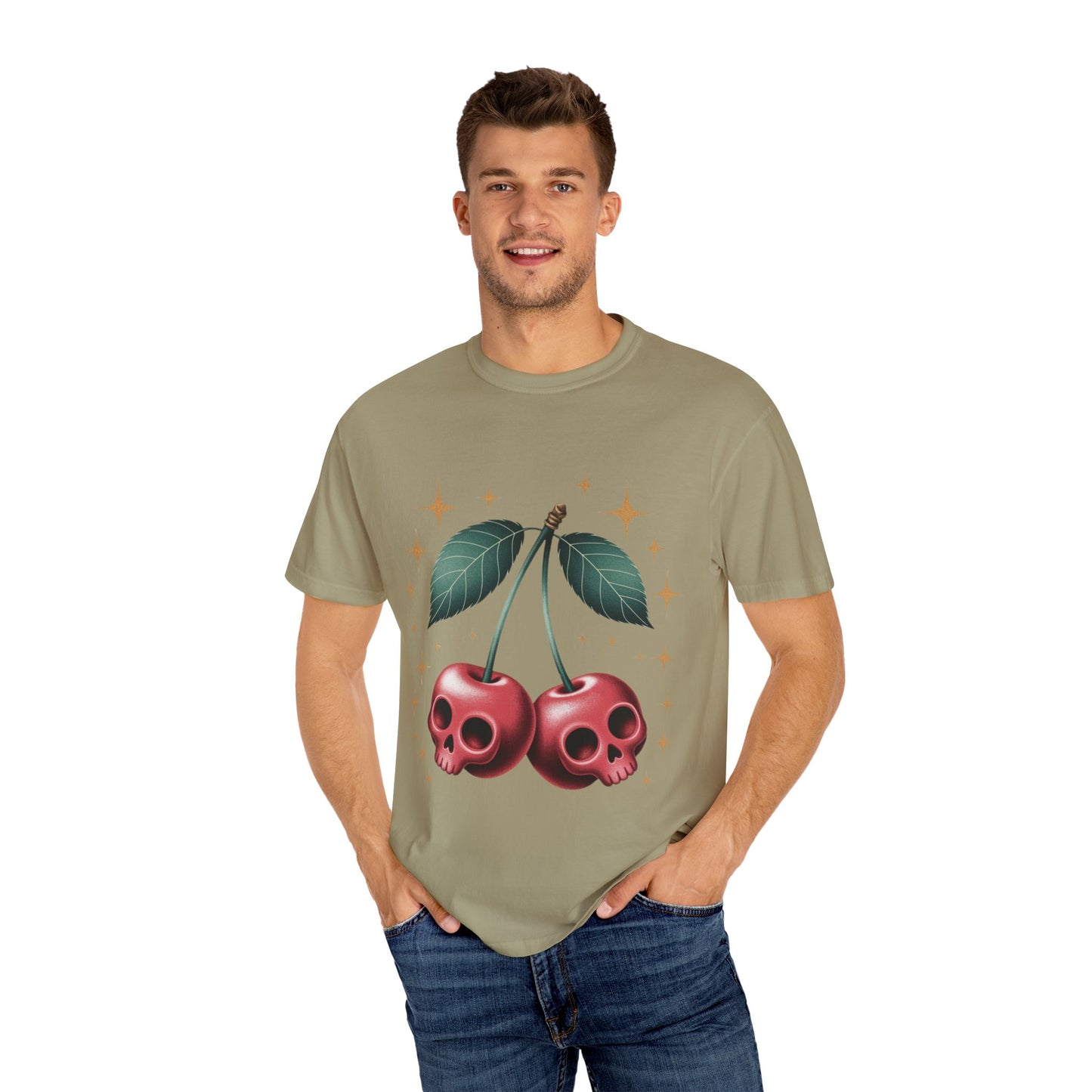 Cherry Skulls Tee – Dark Fruit Comfort Colors Graphic T-Shirt