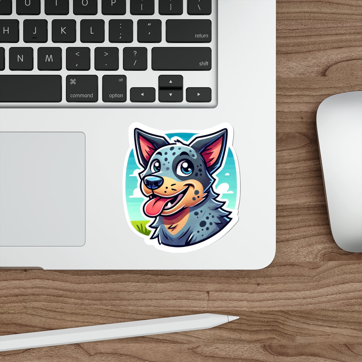 Cartoon Blue Heeler Sticker – Cute Australian Cattle Dog Vinyl Decal
