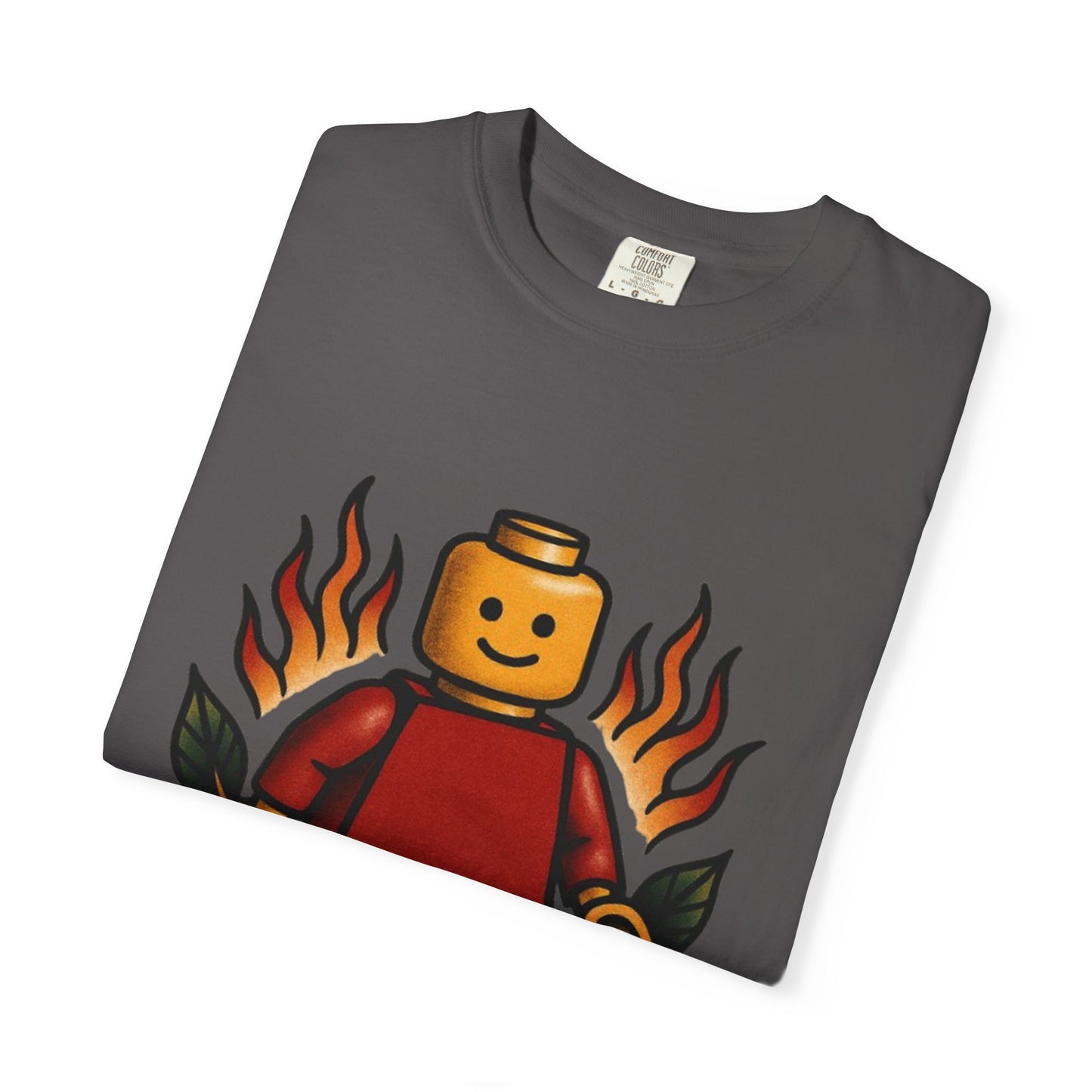 Lego Flame Rose Tattoo Tee – Comfort Colors Unisex Garment-Dyed T-Shirt