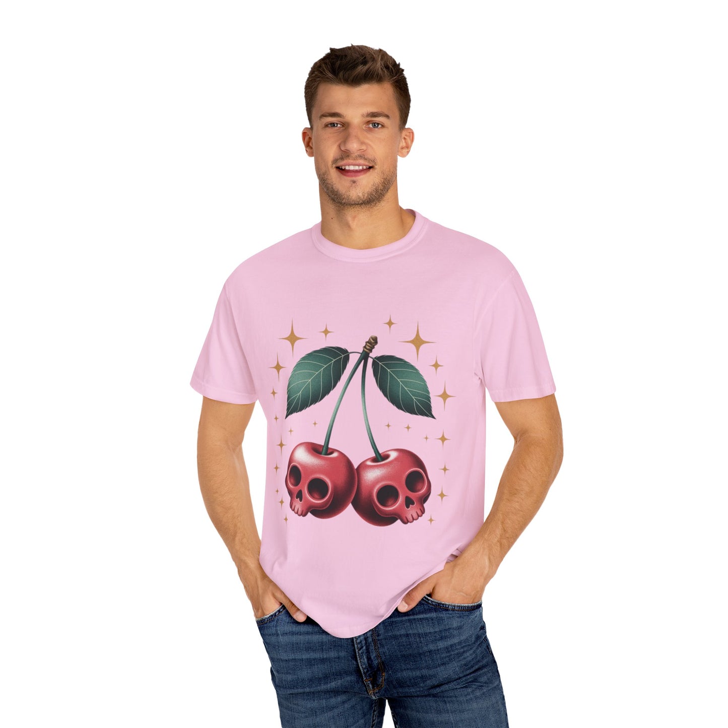 Cherry Skulls Tee – Dark Fruit Comfort Colors Graphic T-Shirt