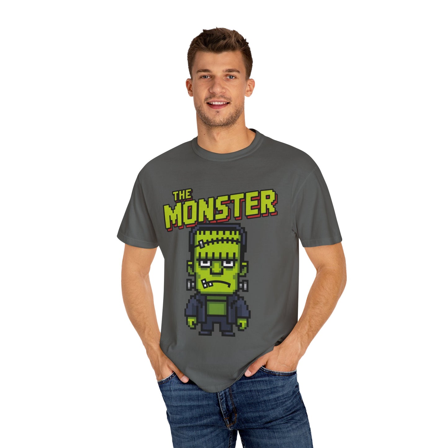The Monster Pixel Art Tee – Retro Frankenstein Gaming Shirt