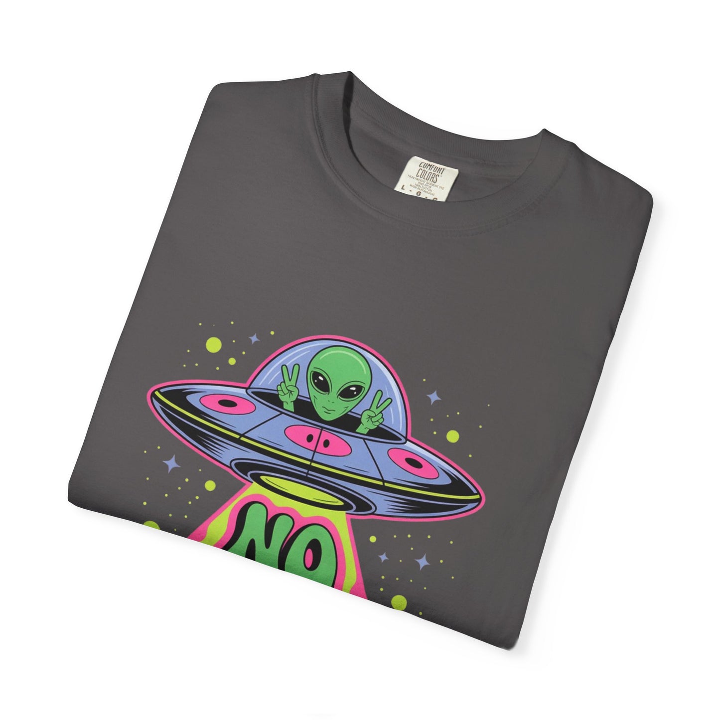 No Bad Trips Alien Tee – Psychedelic UFO Comfort Colors Shirt