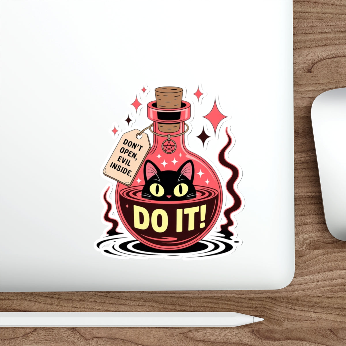 Evil Cat Potion Sticker – Die-Cut Vinyl Sticker