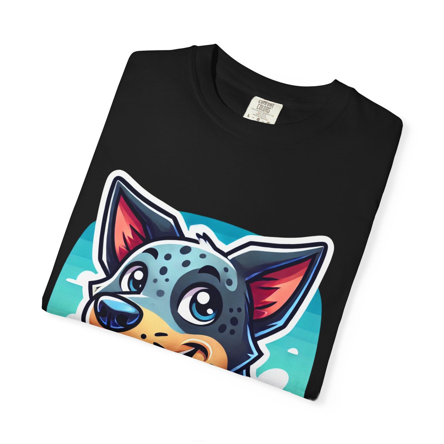Happy Blue Heeler Cartoon Dog T-Shirt – Comfort Colors Unisex Garment-Dyed Tee