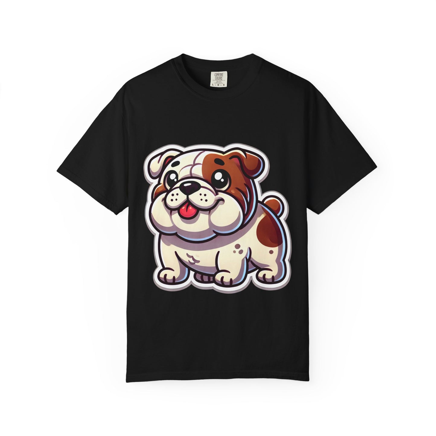 Cute English Bulldog Cartoon T-Shirt – Comfort Colors Unisex Garment-Dyed Tee