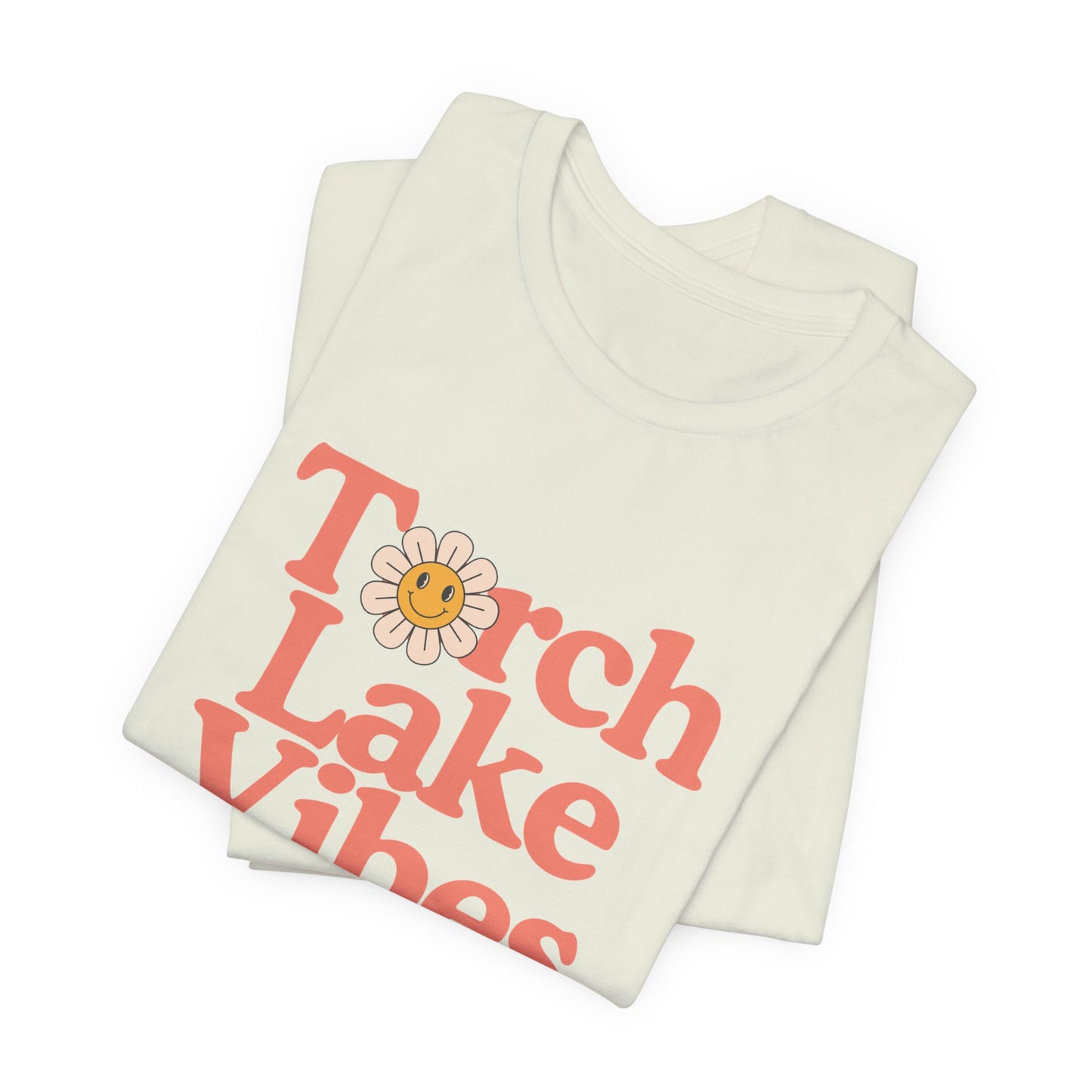 Torch Lake Vibes T-Shirt – Women’s Michigan Lake Life Tee with Floral Design, Summer Boating Shirt