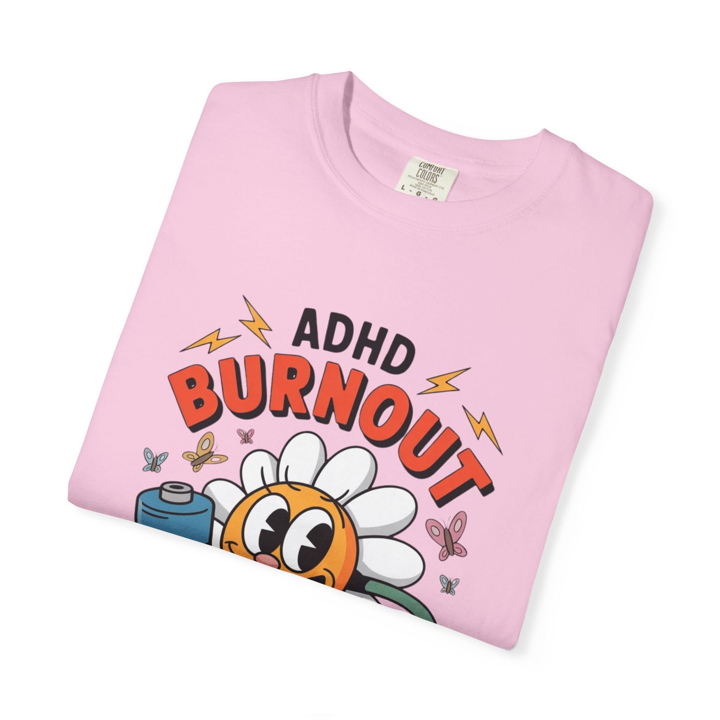 ADHD Burnout Social Club Tee – Funny Retro Flower Character Shirt