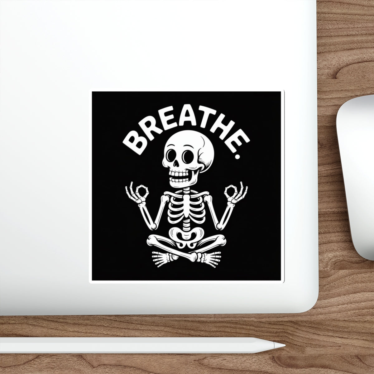 Breathe Skeleton Yoga Sticker – Die-Cut Vinyl Sticker