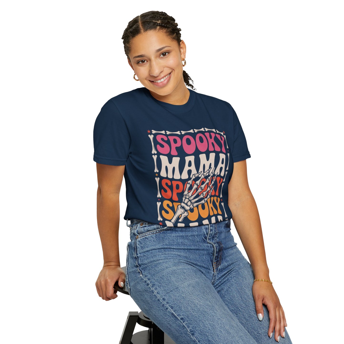 Spooky Mama Tee – Retro Halloween Skeleton Shirt