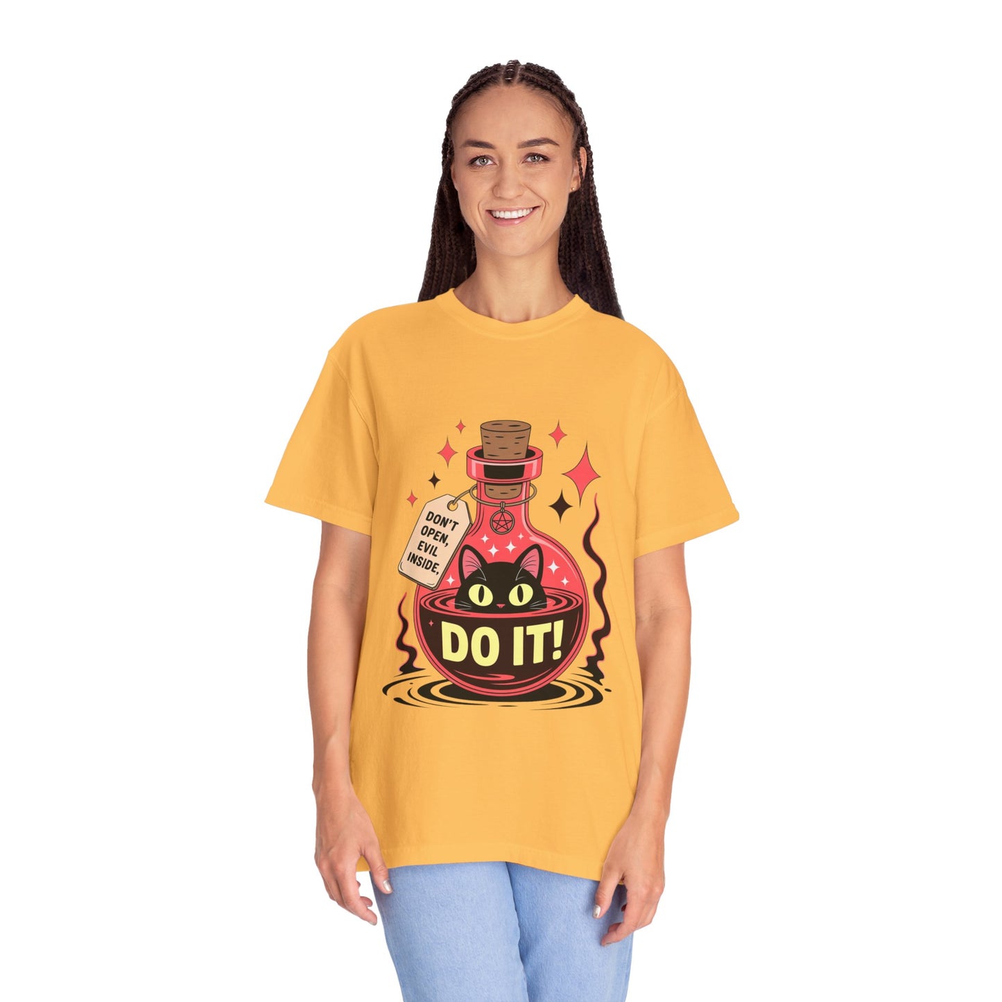 Evil Cat Potion Tee – Gothic Bottle Familiar Comfort Colors T-Shirt