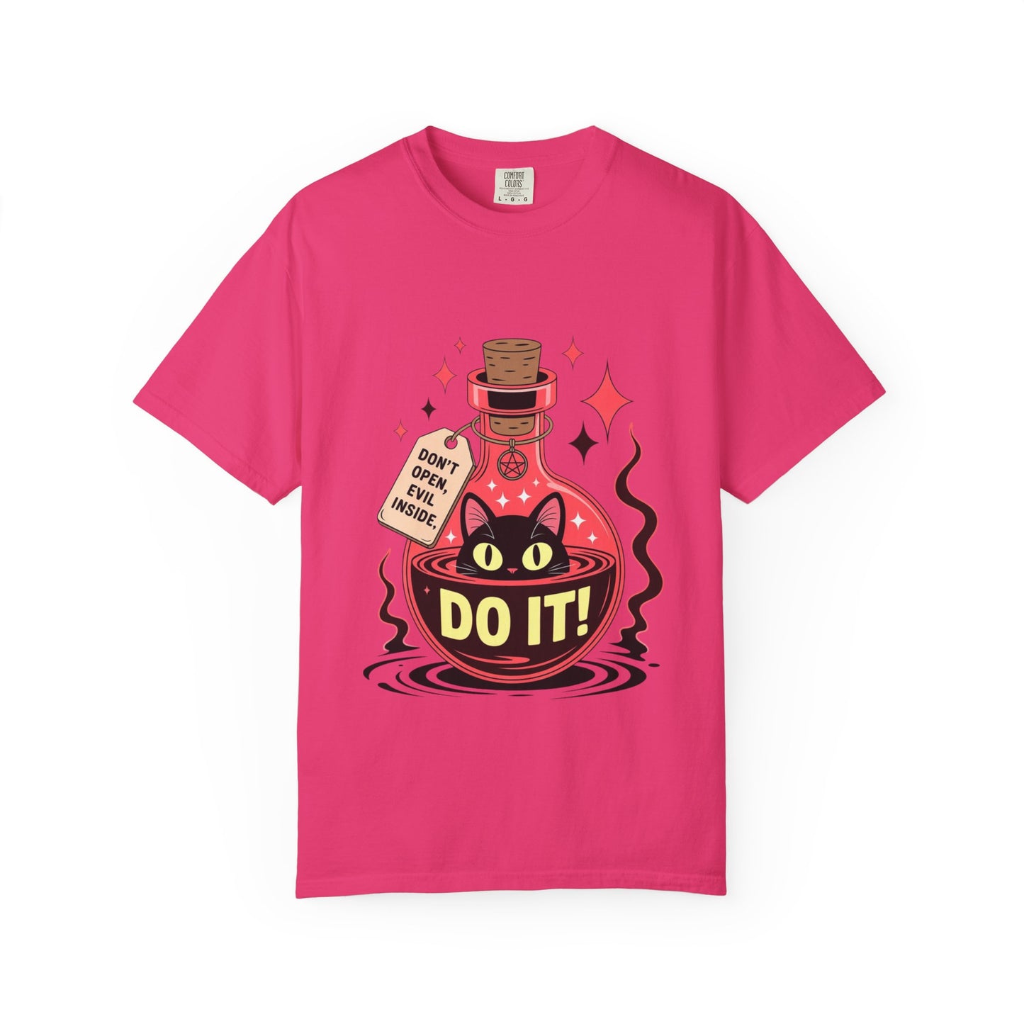 Evil Cat Potion Tee – Gothic Bottle Familiar Comfort Colors T-Shirt