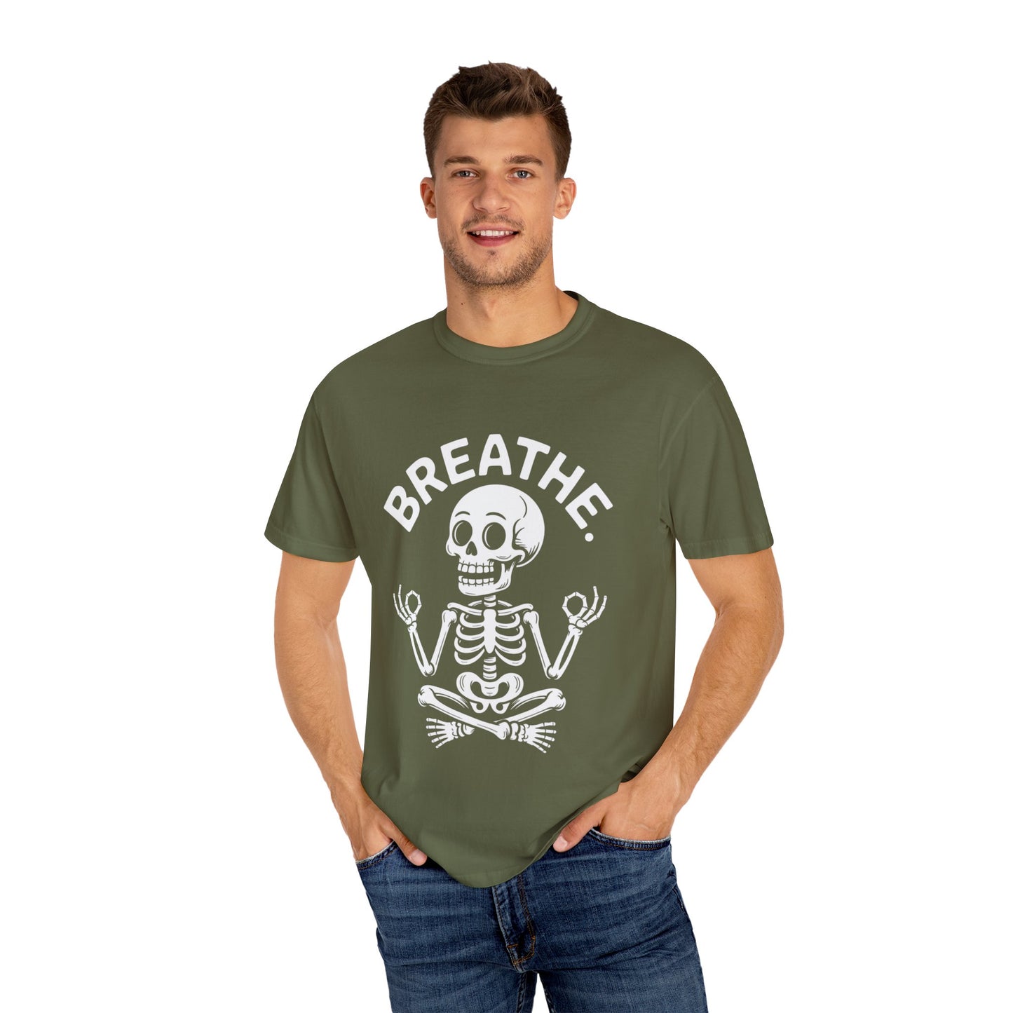 Breathe Skeleton Yoga Tee – Meditating Bones Shirt
