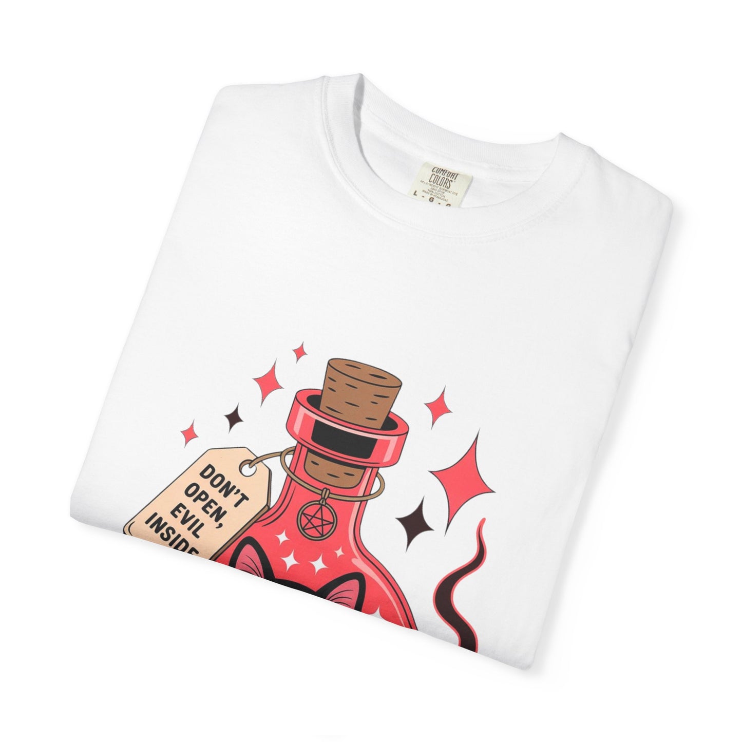 Evil Cat Potion Tee – Gothic Bottle Familiar Comfort Colors T-Shirt