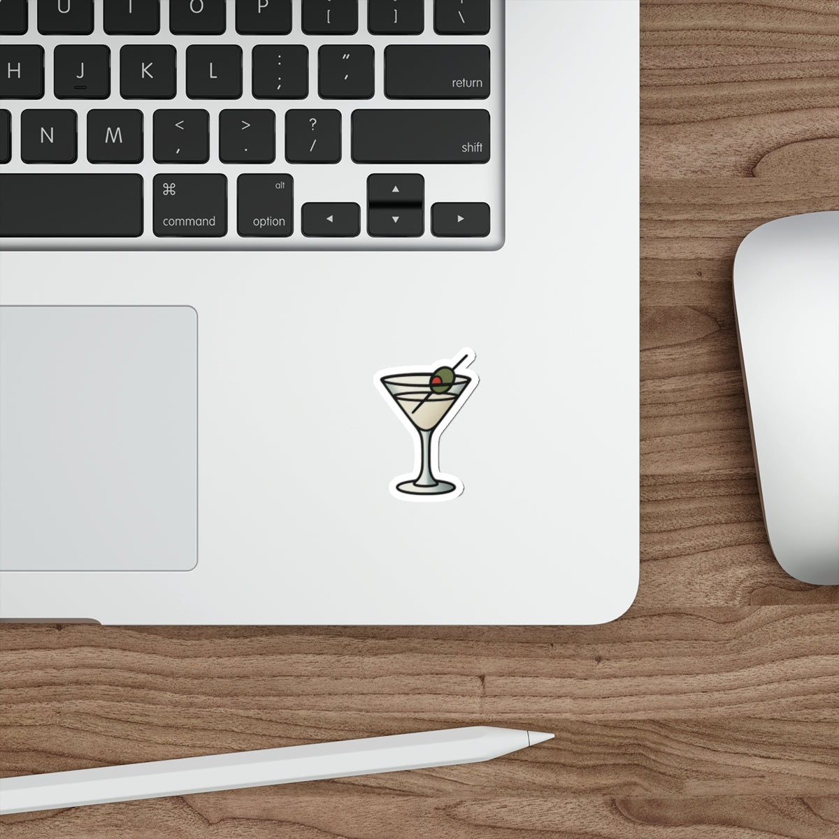 Martini Glass Sticker – Minimalist Cocktail Tattoo Style Vinyl Decal