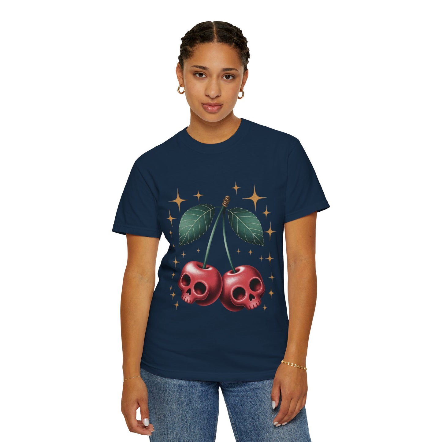 Cherry Skulls Tee – Dark Fruit Comfort Colors Graphic T-Shirt