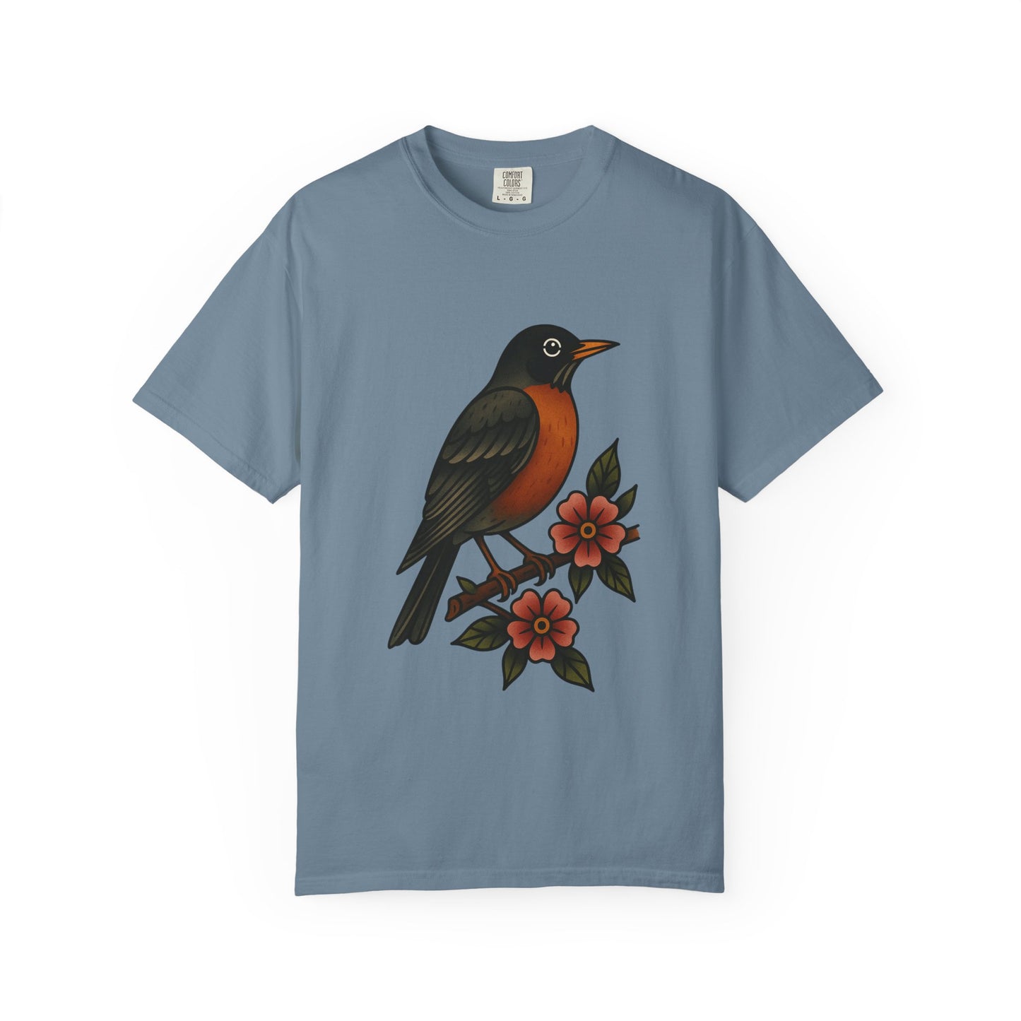 Robin & Wildflower Tattoo Tee – Comfort Colors Unisex Garment-Dyed T-Shirt