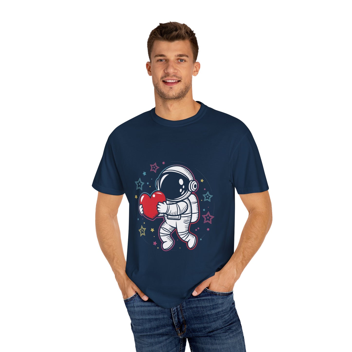 Space Love Astronaut Tee – Cute Heart and Stars Shirt