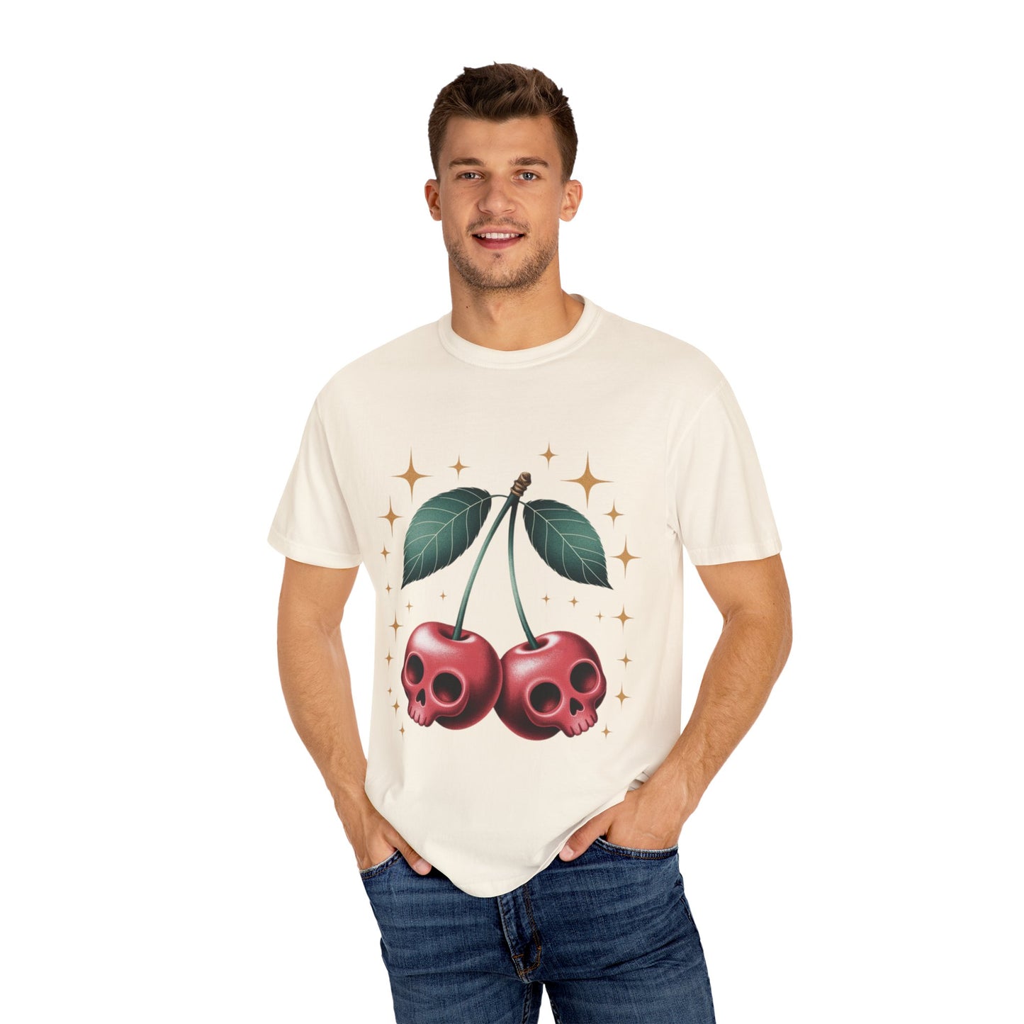 Cherry Skulls Tee – Dark Fruit Comfort Colors Graphic T-Shirt