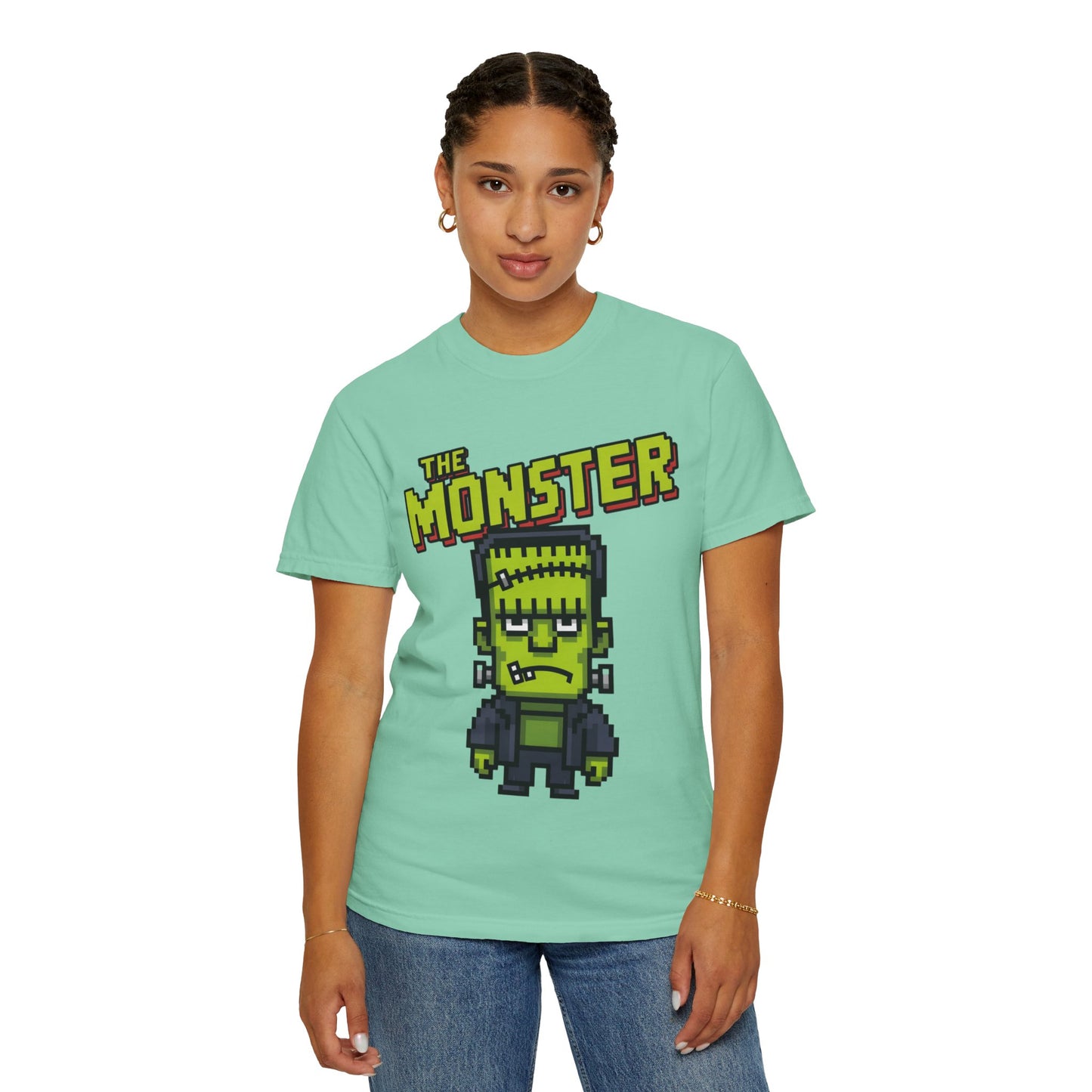The Monster Pixel Art Tee – Retro Frankenstein Gaming Shirt
