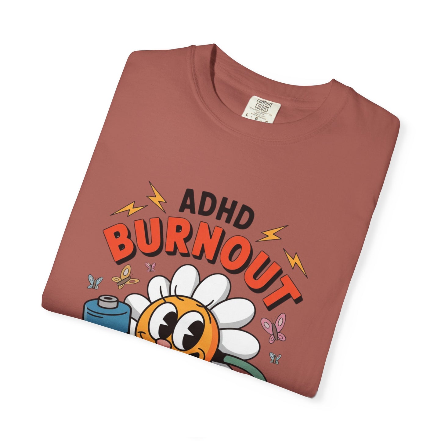 ADHD Burnout Social Club Tee – Funny Retro Flower Character Shirt