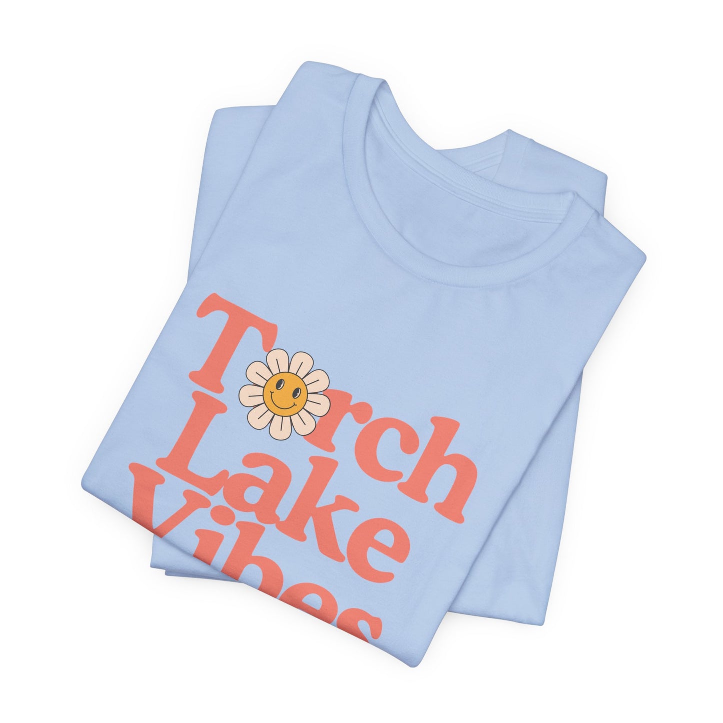 Torch Lake Vibes T-Shirt – Women’s Michigan Lake Life Tee with Floral Design, Summer Boating Shirt
