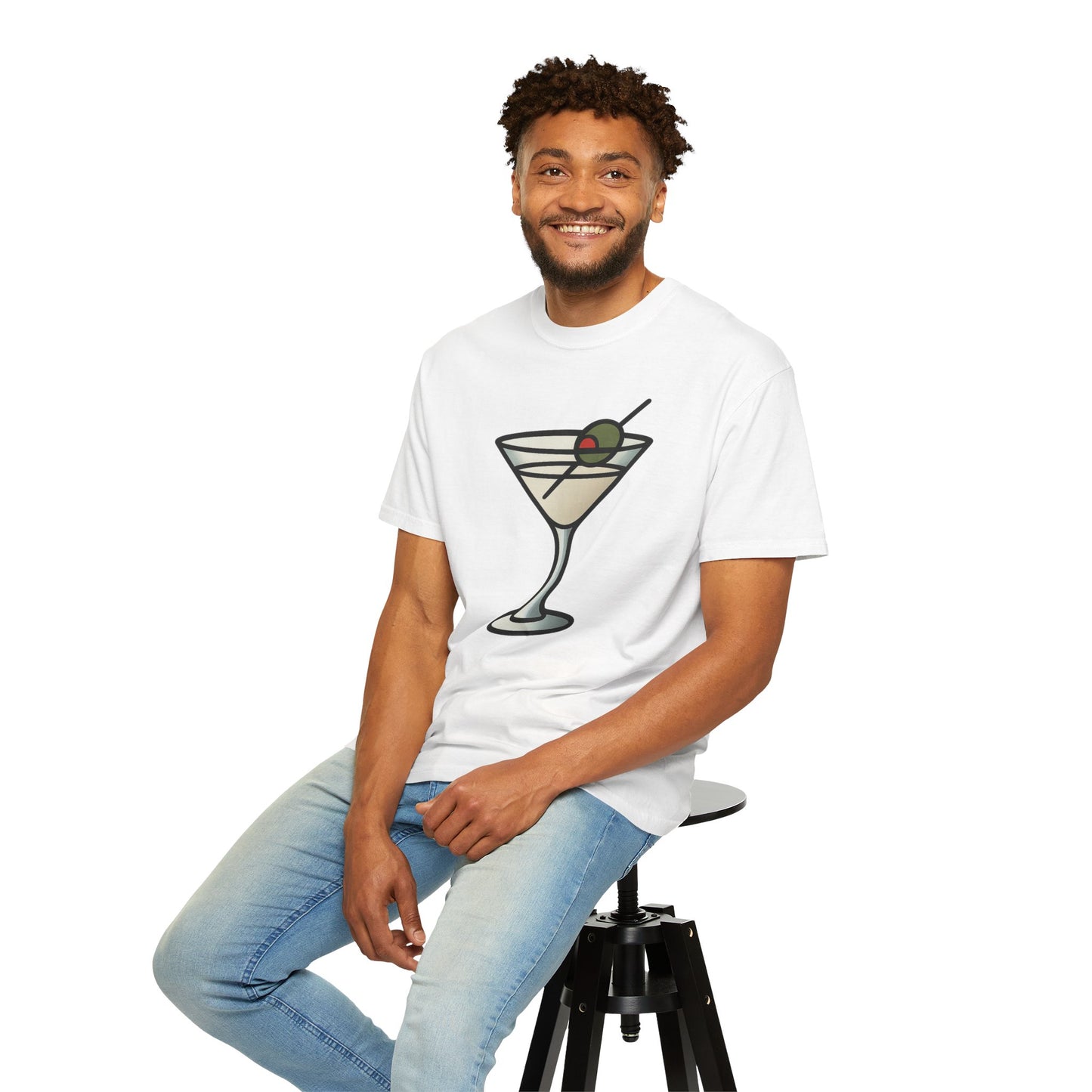 Classic Martini Glass Tee – Comfort Colors Unisex Garment-Dyed T-Shirt