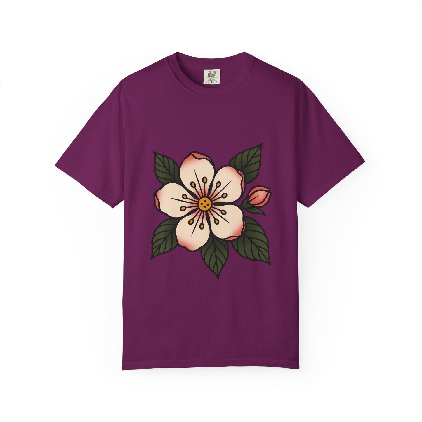 Traditional Blossom Tattoo Tee – Comfort Colors Unisex Garment-Dyed T-Shirt