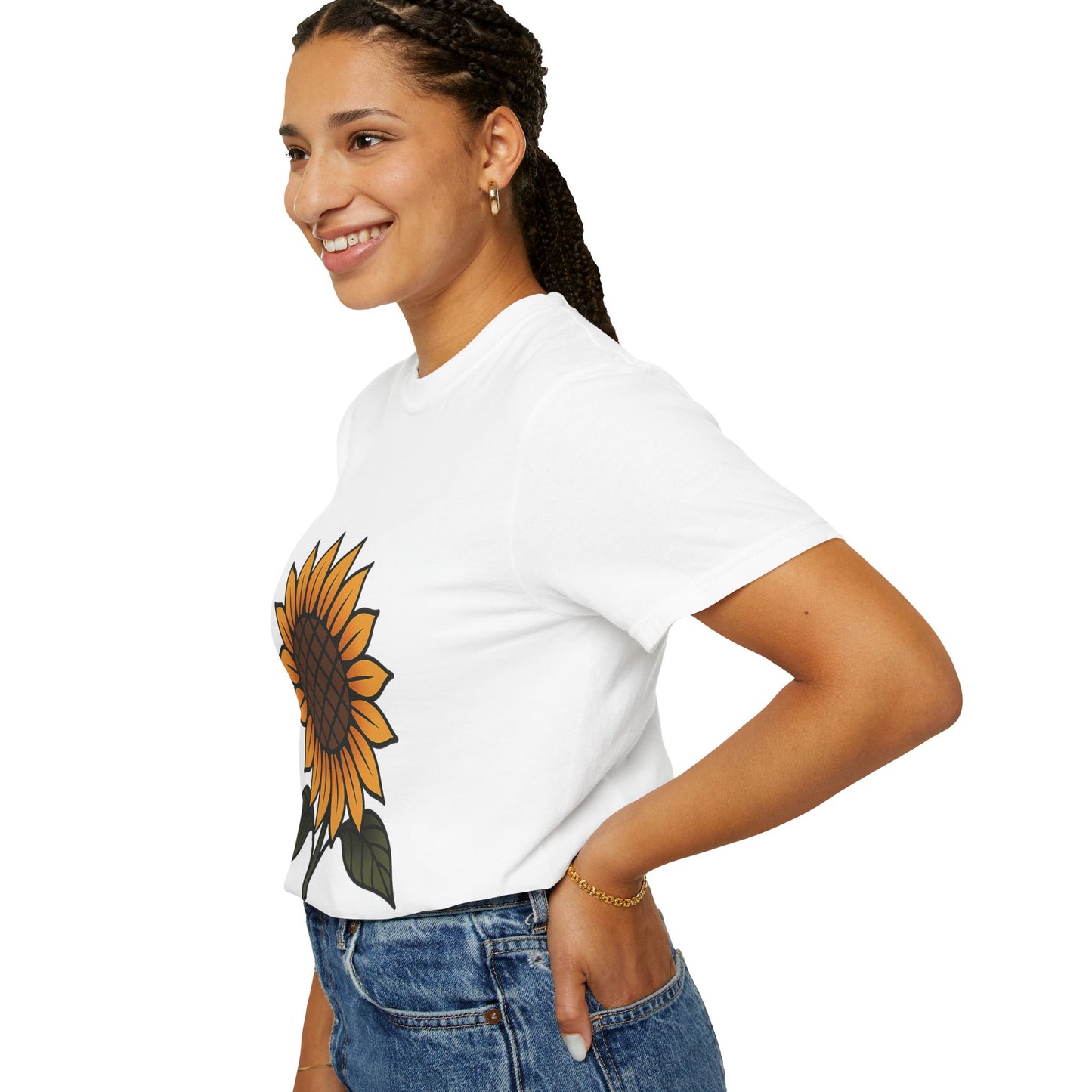 Sunflower Flash Tattoo Tee – Comfort Colors Unisex Garment-Dyed T-Shirt