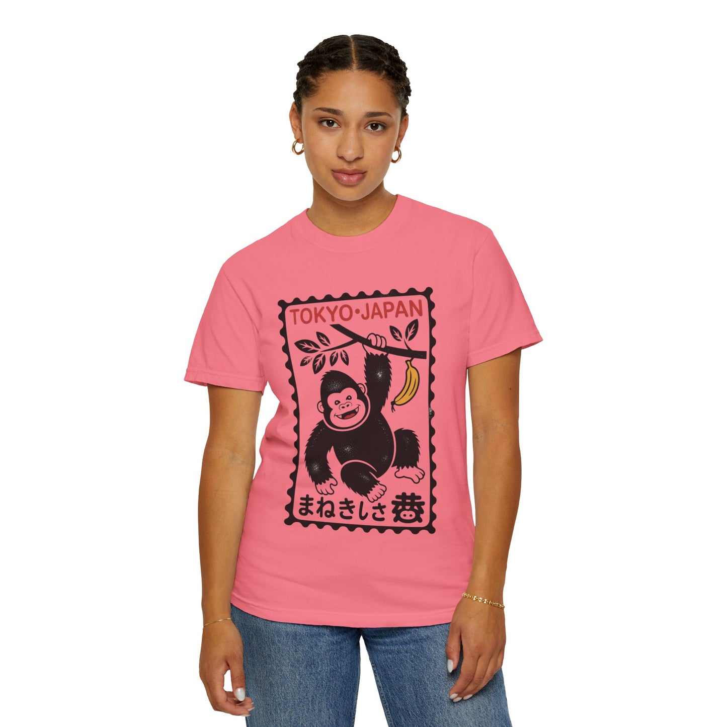 Tokyo Banana Gorilla Tee – Japanese Stamp-Inspired Comfort Colors T-Shirt