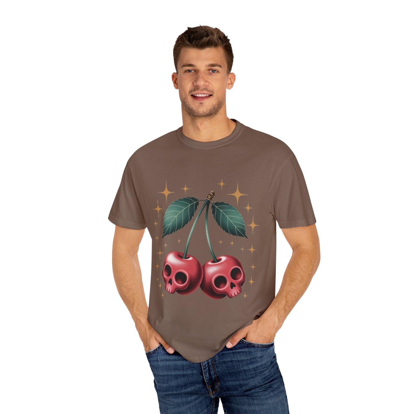 Cherry Skulls Tee – Dark Fruit Comfort Colors Graphic T-Shirt