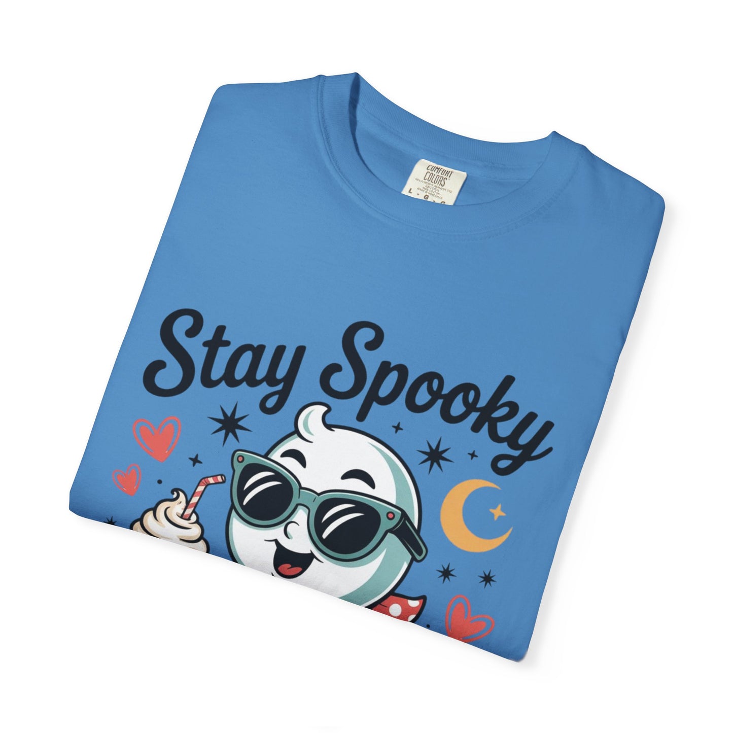 Stay Spooky Sweetheart Tee – Retro Ghost Milkshake Comfort Colors T-Shirt