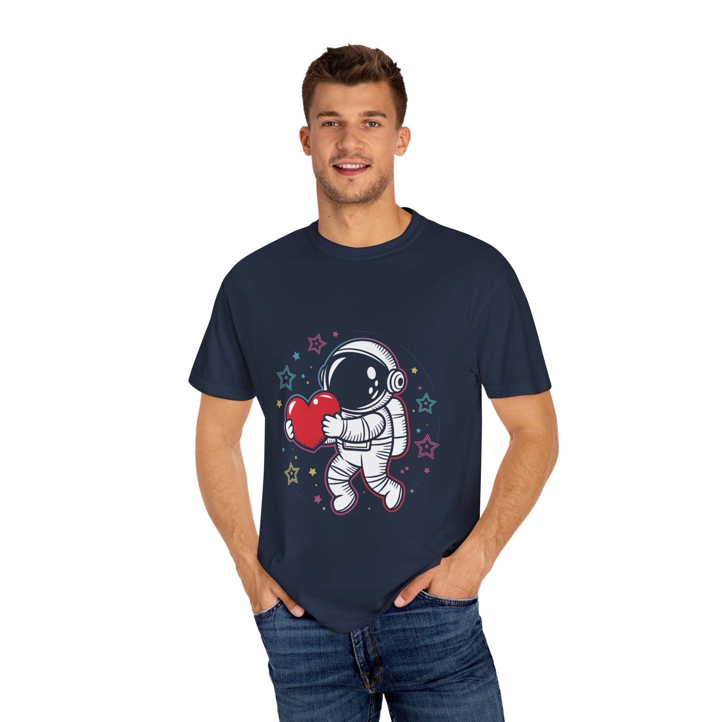 Space Love Astronaut Tee – Cute Heart and Stars Shirt