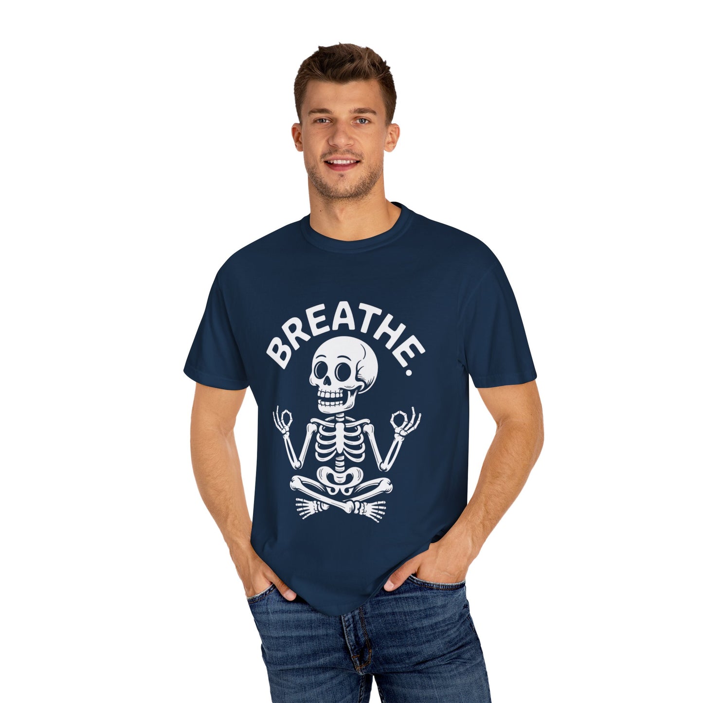Breathe Skeleton Yoga Tee – Meditating Bones Shirt