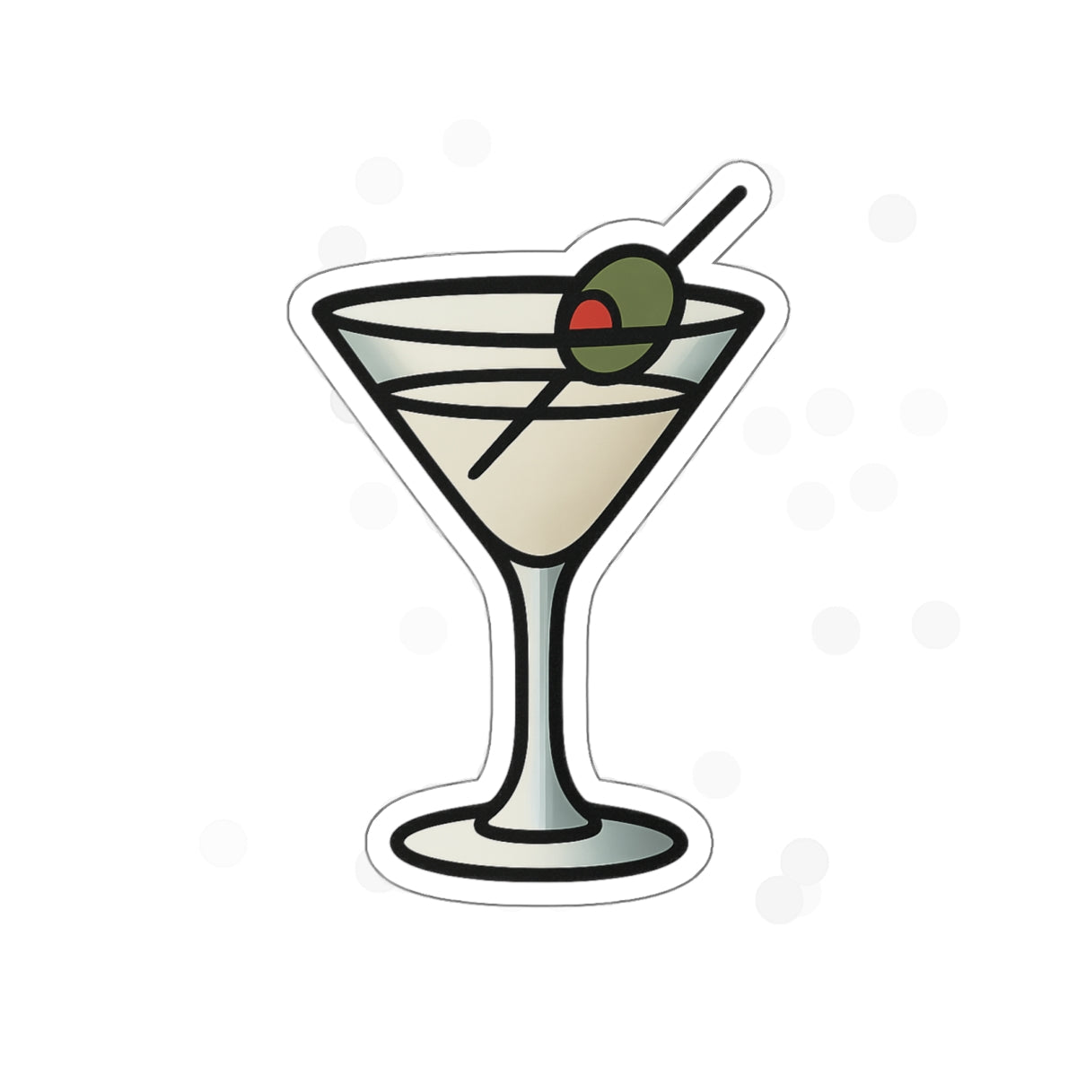 Martini Glass Sticker – Minimalist Cocktail Tattoo Style Vinyl Decal