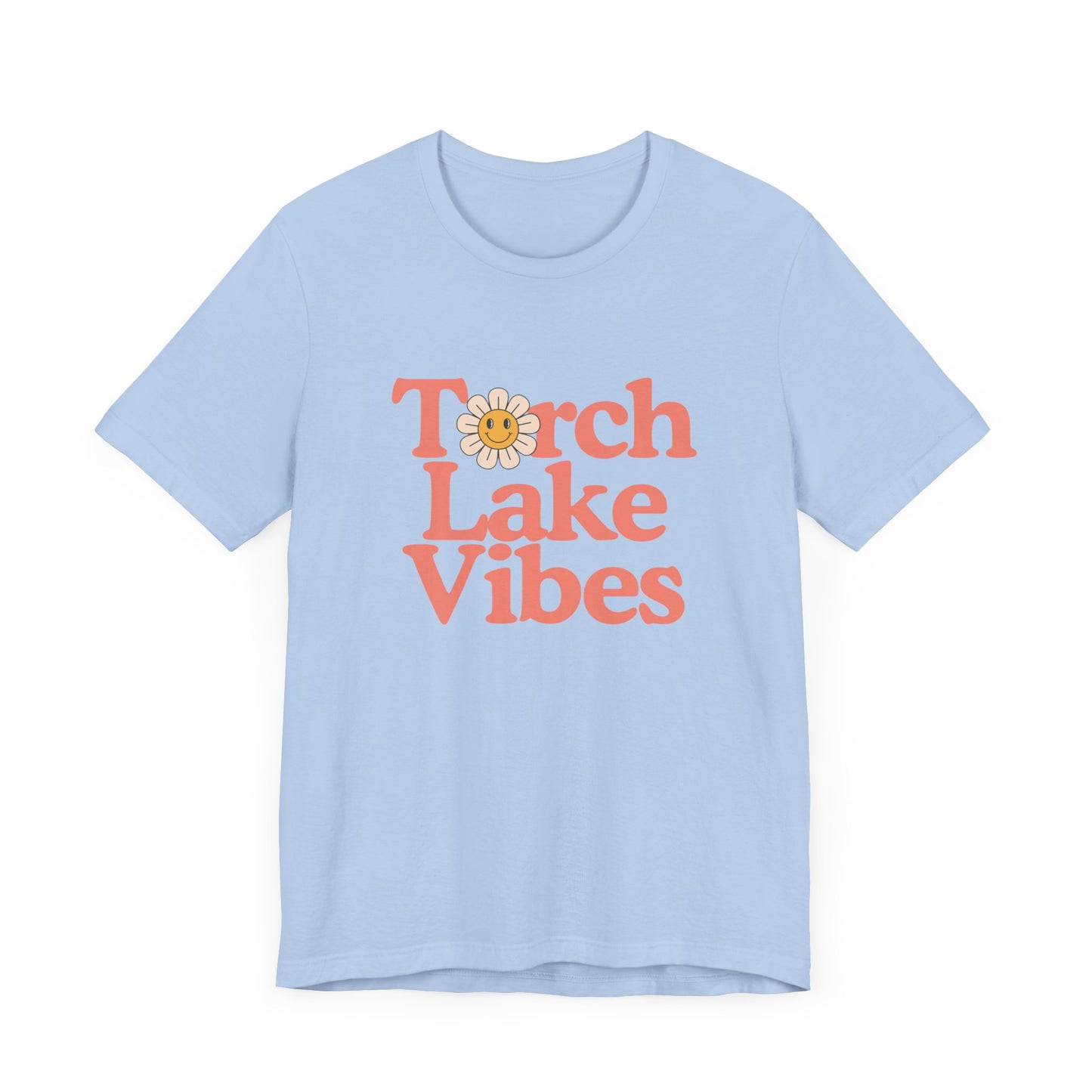 Torch Lake Vibes T-Shirt – Women’s Michigan Lake Life Tee with Floral Design, Summer Boating Shirt