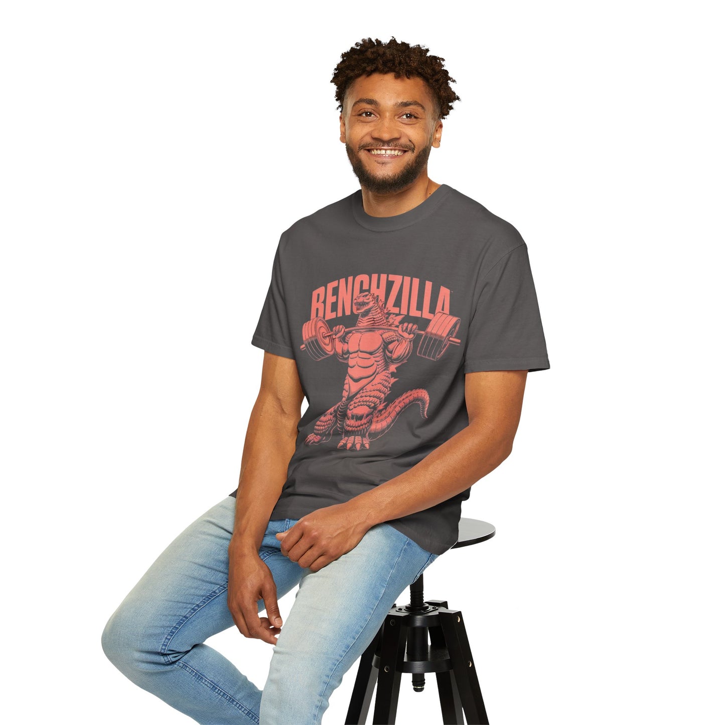 Benchzilla Gym Tee – Godzilla Lifting Parody Shirt