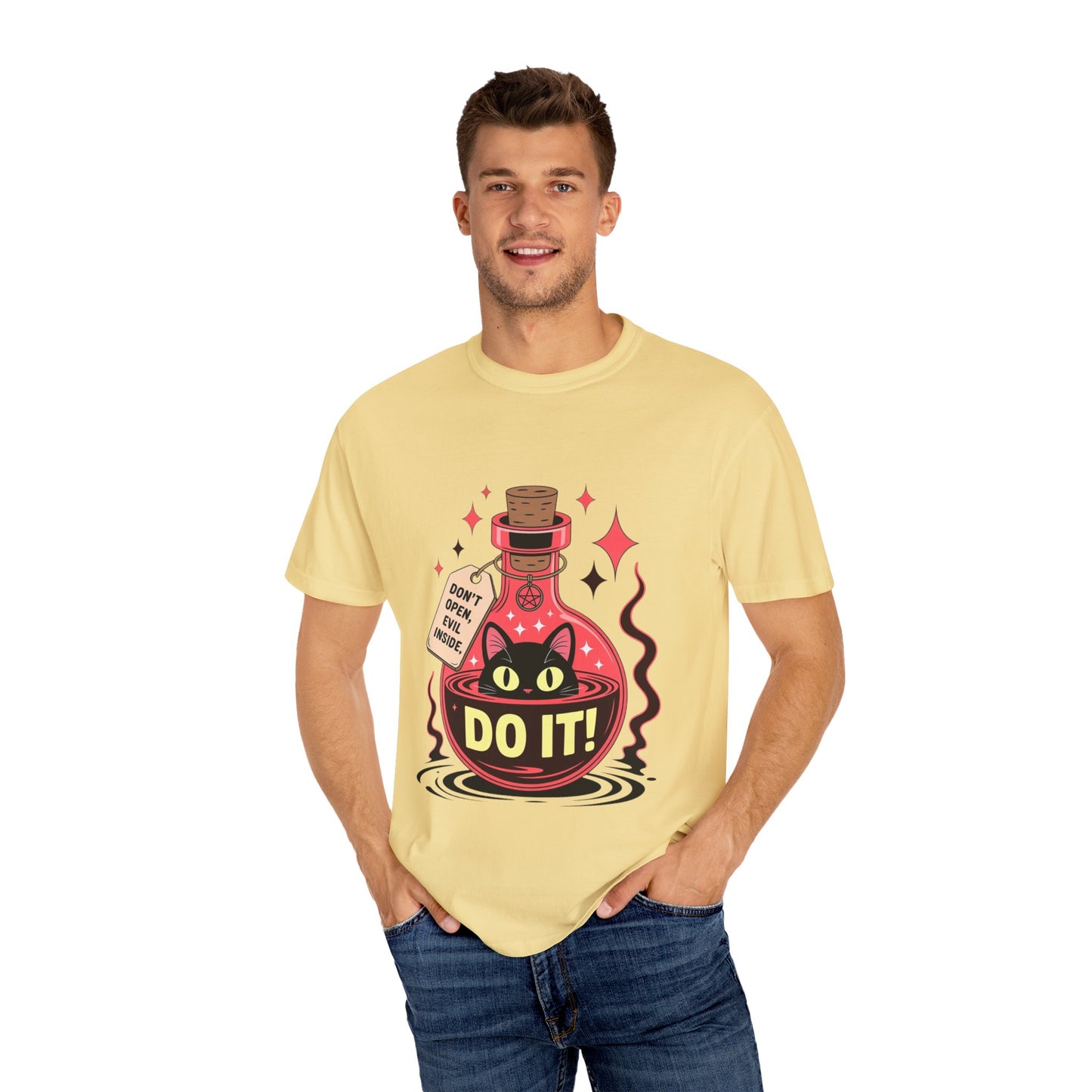 Evil Cat Potion Tee – Gothic Bottle Familiar Comfort Colors T-Shirt