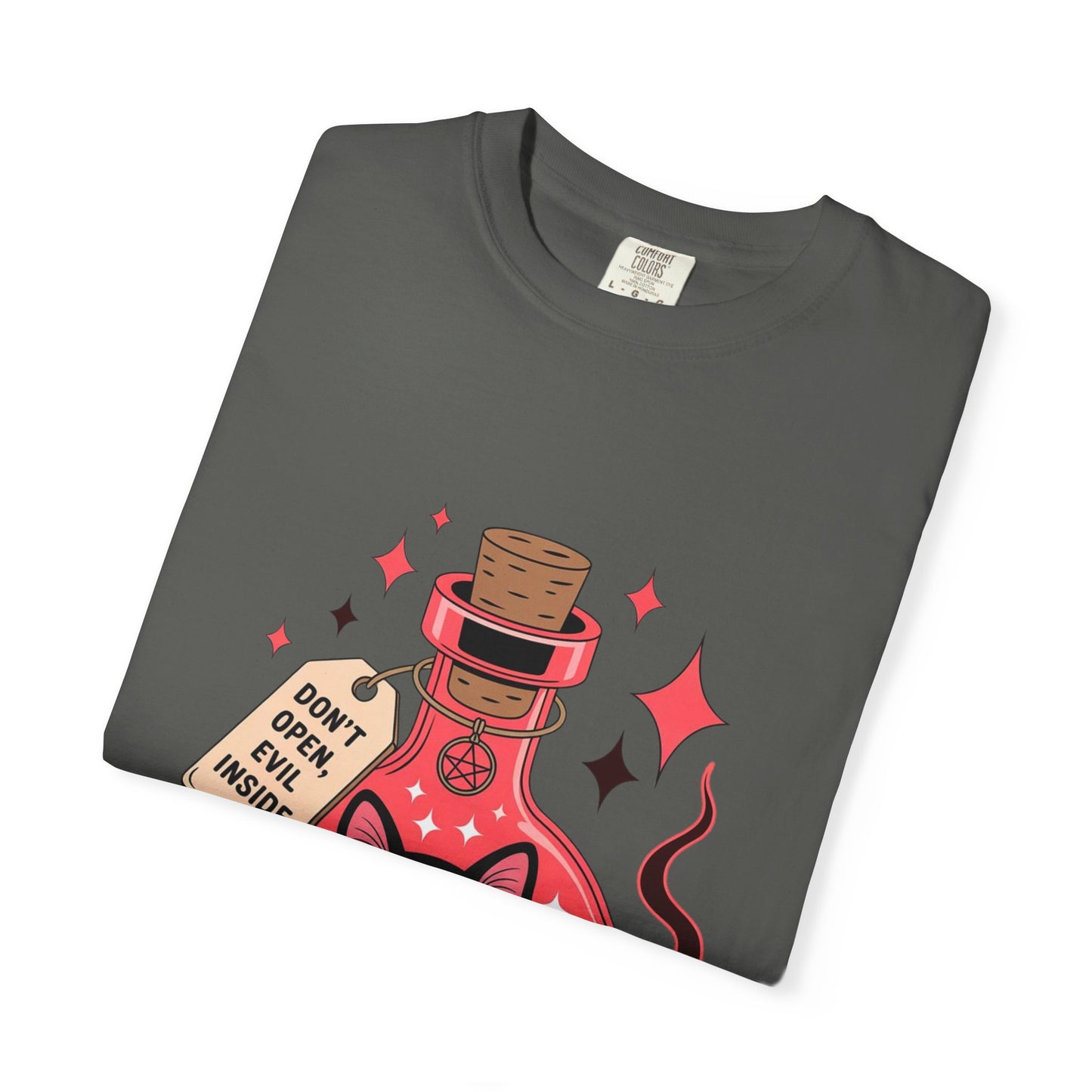 Evil Cat Potion Tee – Gothic Bottle Familiar Comfort Colors T-Shirt