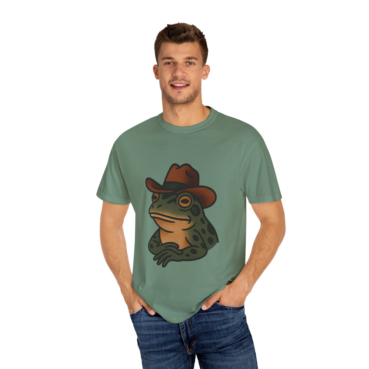 Cowboy Frog Tattoo Tee – Comfort Colors Unisex Garment-Dyed T-Shirt
