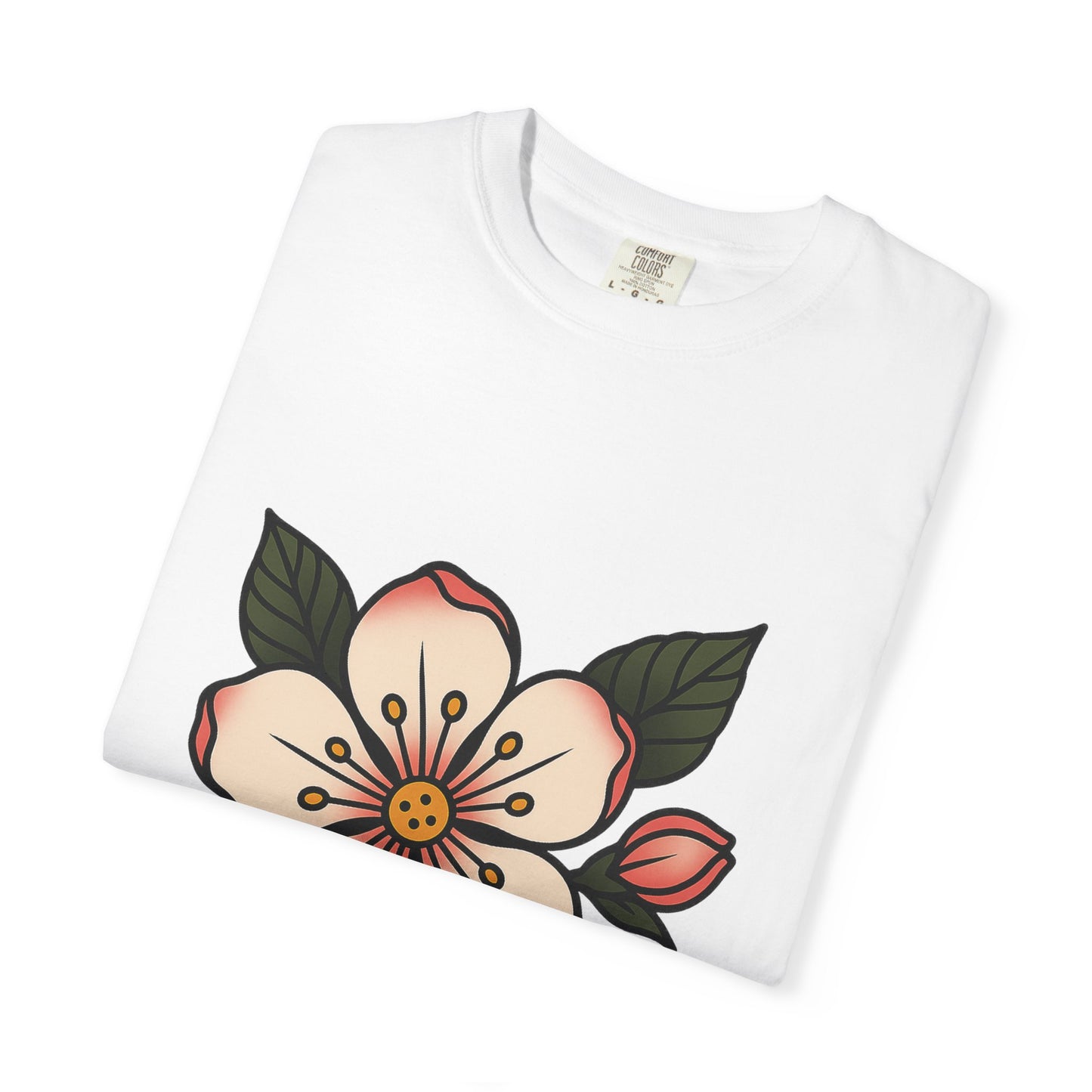 Traditional Blossom Tattoo Tee – Comfort Colors Unisex Garment-Dyed T-Shirt