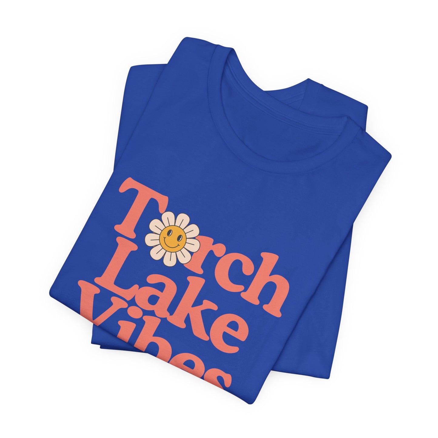 Torch Lake Vibes T-Shirt – Women’s Michigan Lake Life Tee with Floral Design, Summer Boating Shirt