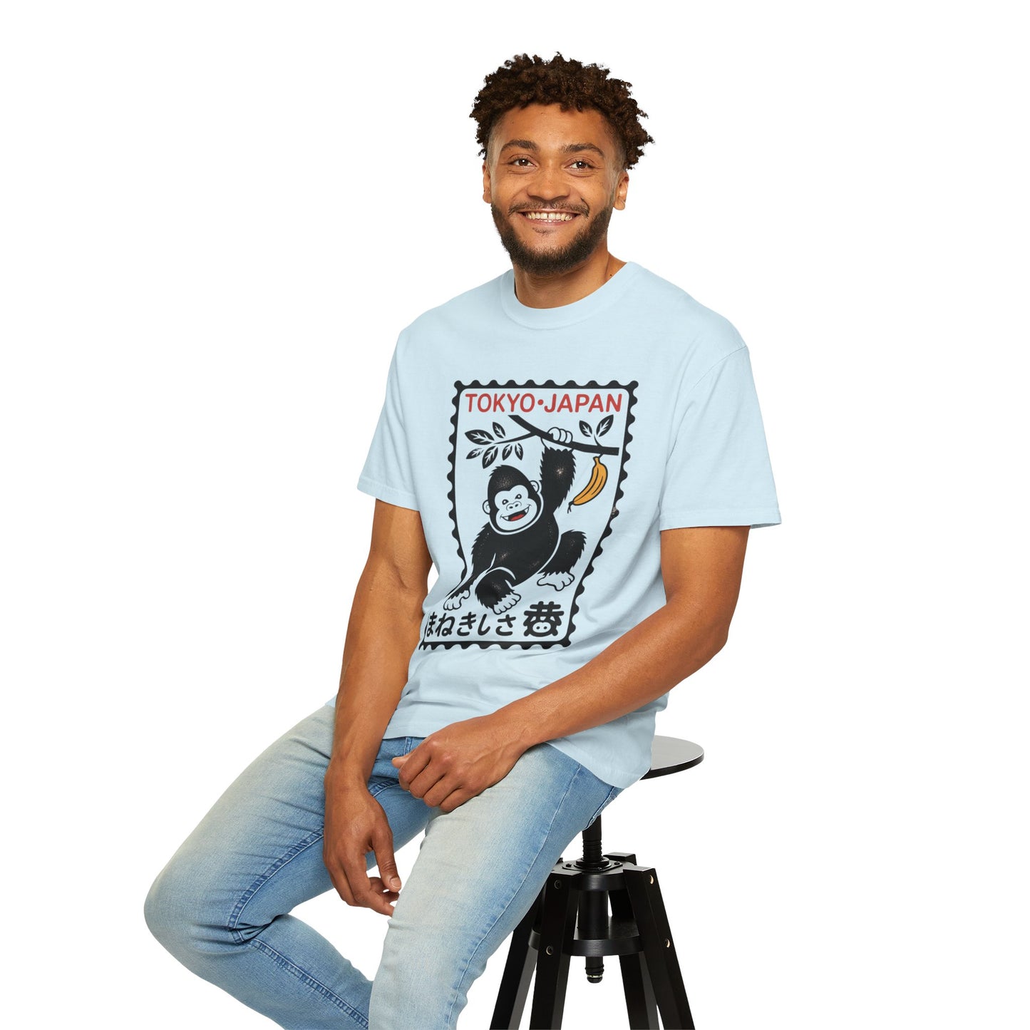 Tokyo Banana Gorilla Tee – Japanese Stamp-Inspired Comfort Colors T-Shirt
