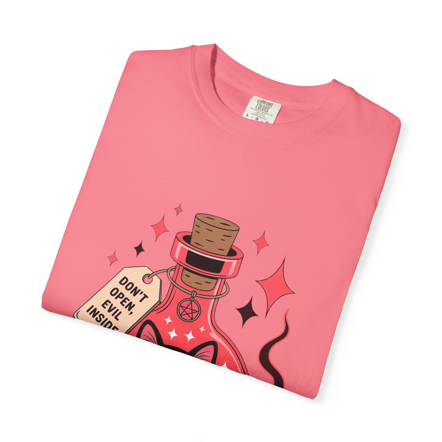 Evil Cat Potion Tee – Gothic Bottle Familiar Comfort Colors T-Shirt