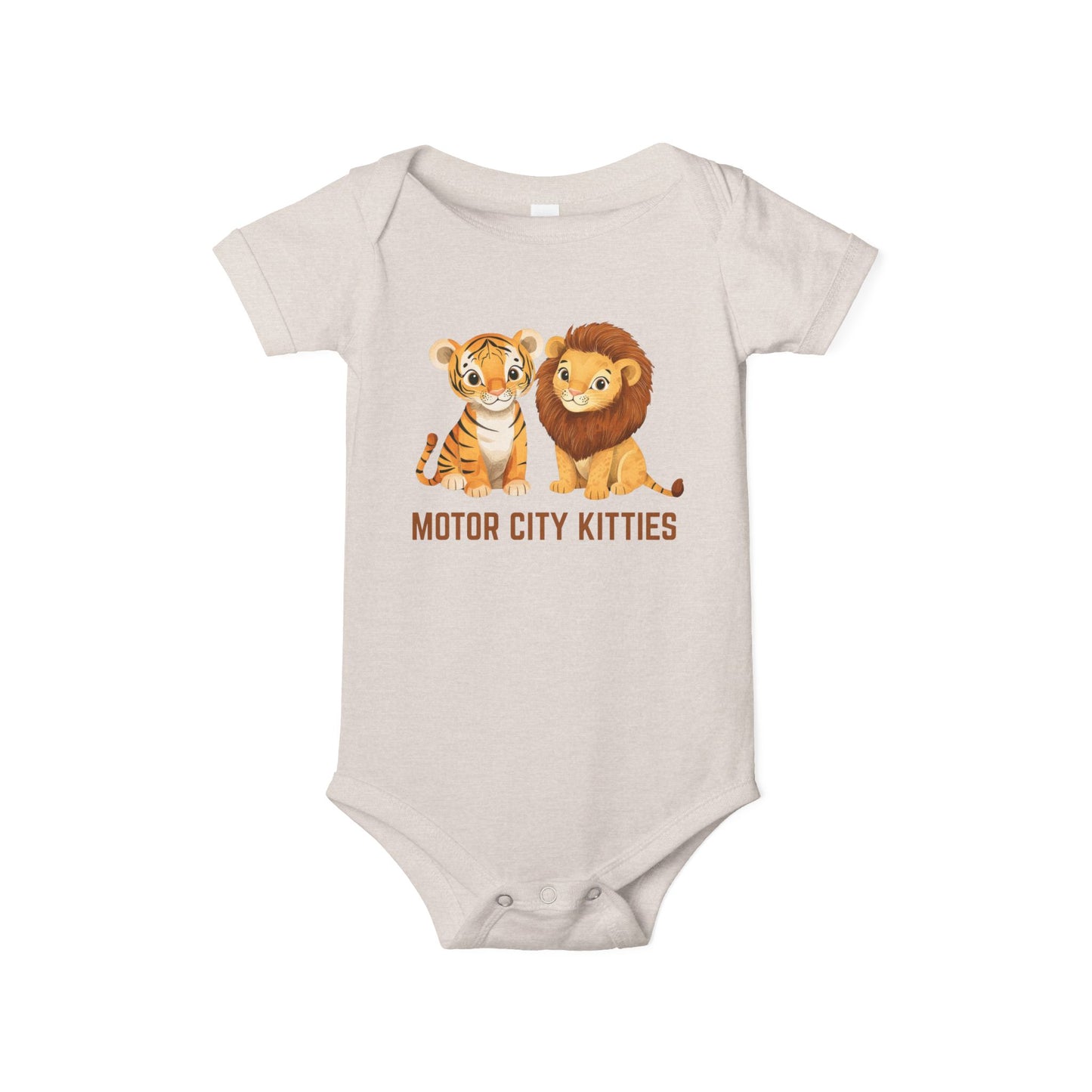 Motor City Kitties Infant Bodysuit – 100% Cotton Baby Onesie for Detroit Lions & Tigers Fans