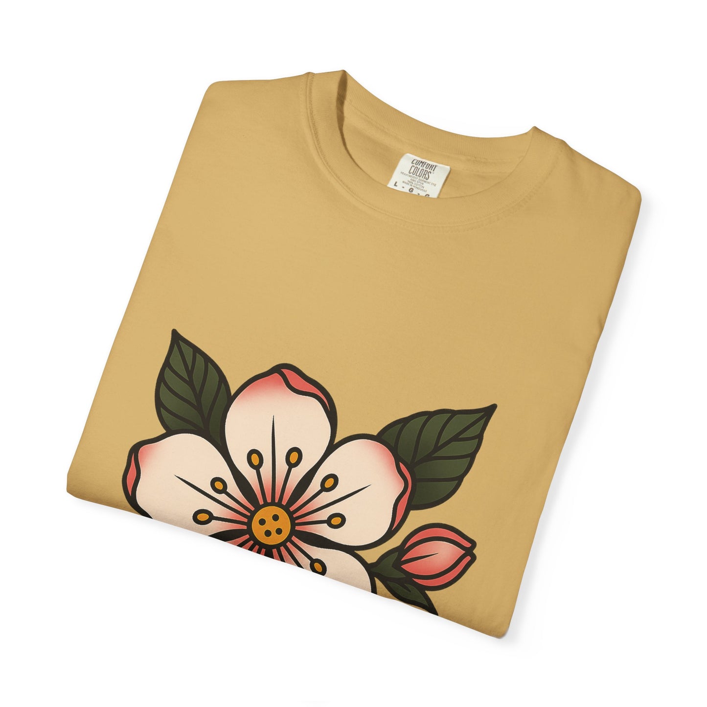 Traditional Blossom Tattoo Tee – Comfort Colors Unisex Garment-Dyed T-Shirt