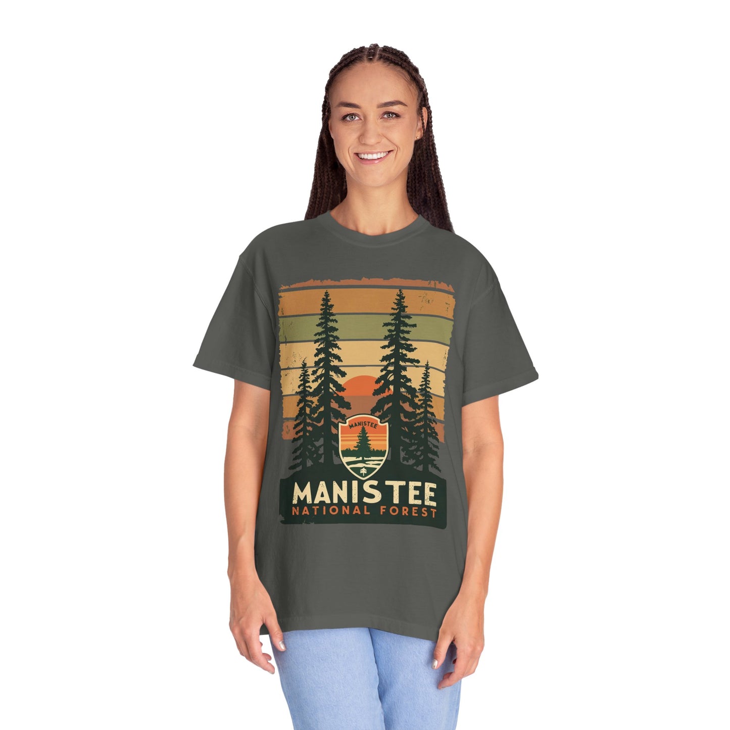 Manistee National Forest Unisex T-Shirt β Michigan Outdoors Shirt with Tree Design, Nature & Hiking Tee
