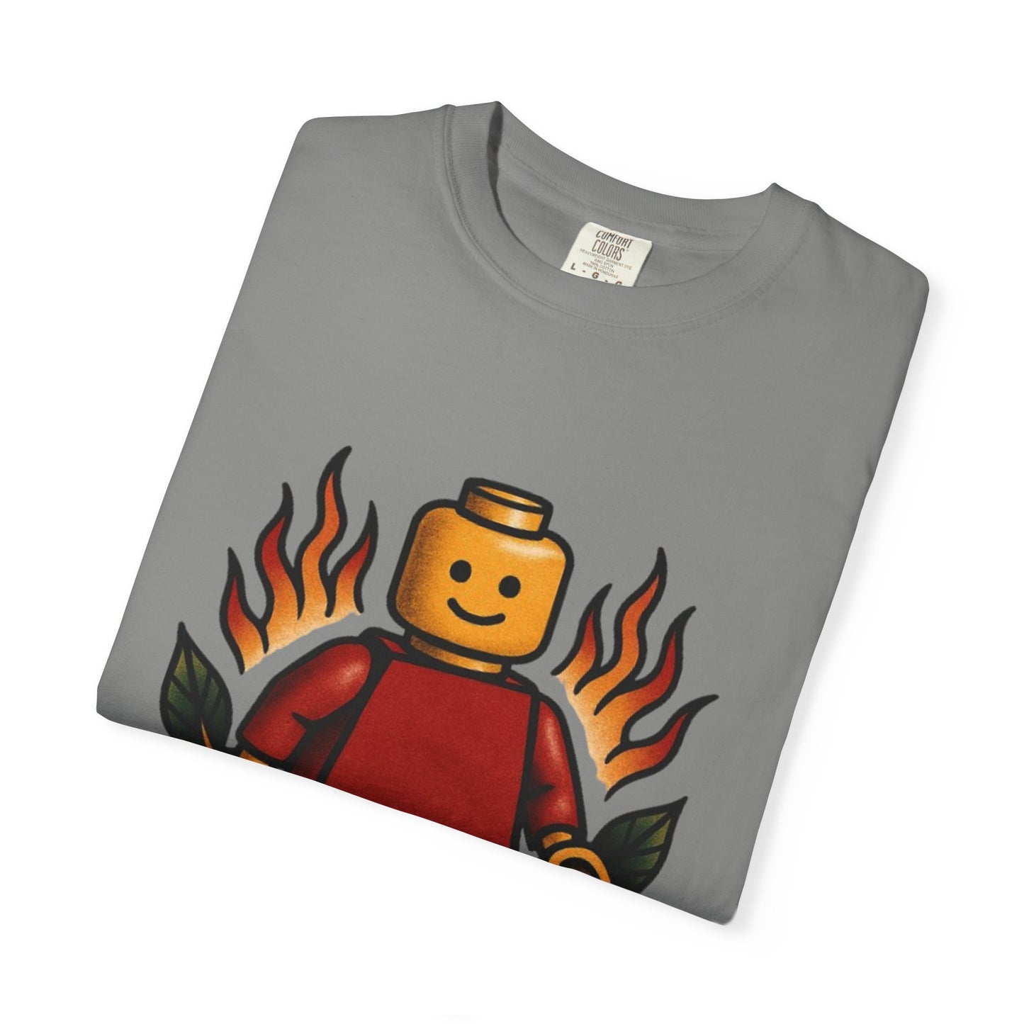 Lego Flame Rose Tattoo Tee – Comfort Colors Unisex Garment-Dyed T-Shirt