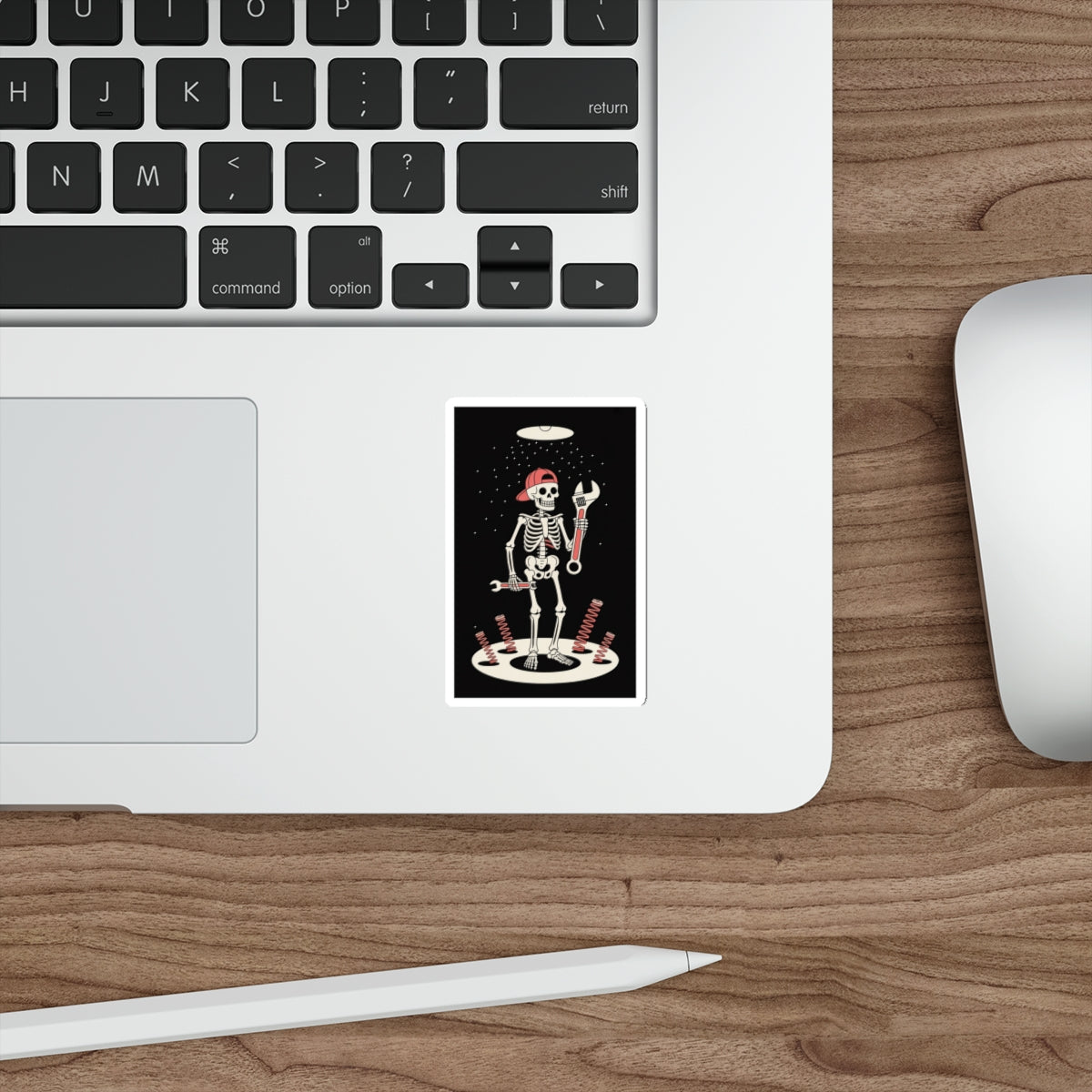 UFO Mechanic Skeleton Sticker – Die-Cut Vinyl Sticker