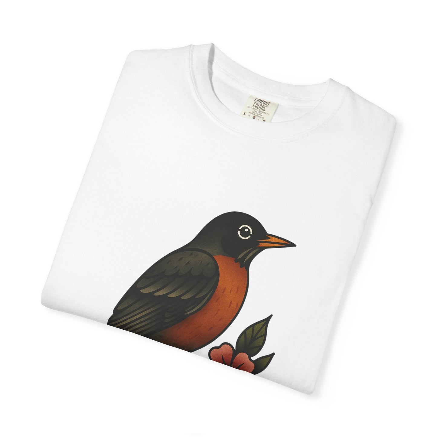 Robin & Wildflower Tattoo Tee – Comfort Colors Unisex Garment-Dyed T-Shirt